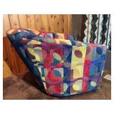 Colorful Modern Accent Chair with Geometric Upholstery