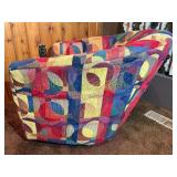 Colorful Modern Accent Chair with Geometric Upholstery