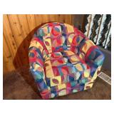 Colorful Modern Accent Chair with Geometric Upholstery