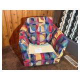 Colorful Modern Accent Chair with Geometric Upholstery