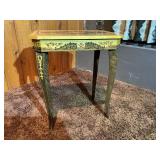 Decorative Inlaid Wooden Lift-Top Accent Table / Storage Box Table