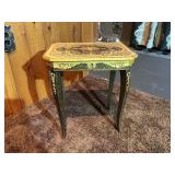 Decorative Inlaid Wooden Lift-Top Accent Table / Storage Box Table
