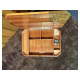 Decorative Inlaid Wooden Lift-Top Accent Table / Storage Box Table