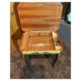 Decorative Inlaid Wooden Lift-Top Accent Table / Storage Box Table