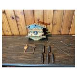 Vintage Swiss Chalet Cuckoo Clock – Wood Case – Parts/Repair – Weights & Chains Included
