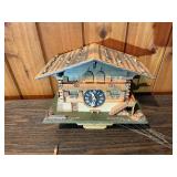 Vintage Swiss Chalet Cuckoo Clock – Wood Case – Parts/Repair – Weights & Chains Included