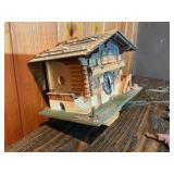 Vintage Swiss Chalet Cuckoo Clock – Wood Case – Parts/Repair – Weights & Chains Included