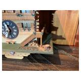Vintage Swiss Chalet Cuckoo Clock – Wood Case – Parts/Repair – Weights & Chains Included