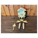 Vintage Painted Wood Cuckoo Clock – Model 302F – German Style – Parts/Repair