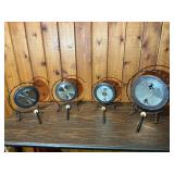 Set of 4 Mini Hanging Gongs with Stands & Mallets – Asian Style Decorative Desk Gongs