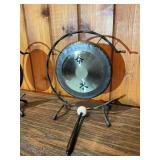 Set of 4 Mini Hanging Gongs with Stands & Mallets – Asian Style Decorative Desk Gongs