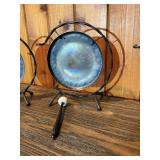 Set of 4 Mini Hanging Gongs with Stands & Mallets – Asian Style Decorative Desk Gongs