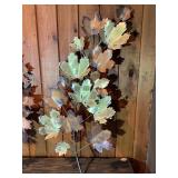 Pair of Mid-Century Style Metal Leaf Wall Art Sculptures – Torch Patina Finish