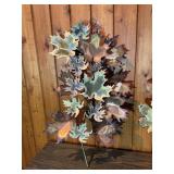 Pair of Mid-Century Style Metal Leaf Wall Art Sculptures – Torch Patina Finish