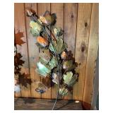 Pair of Mid-Century Style Metal Leaf Wall Art Sculptures – Torch Patina Finish