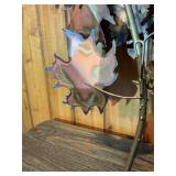 Pair of Mid-Century Style Metal Leaf Wall Art Sculptures – Torch Patina Finish