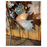 Pair of Mid-Century Style Metal Leaf Wall Art Sculptures – Torch Patina Finish