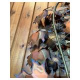Pair of Mid-Century Style Metal Leaf Wall Art Sculptures – Torch Patina Finish