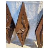 Vintage Burwood Jazz Wall Art Set (3pc) – Mid Century Arabesque Wood Musicians