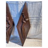 Vintage Burwood Jazz Wall Art Set (3pc) – Mid Century Arabesque Wood Musicians