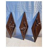 Vintage Burwood Jazz Wall Art Set (3pc) – Mid Century Arabesque Wood Musicians