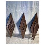 Vintage Burwood Jazz Wall Art Set (3pc) – Mid Century Arabesque Wood Musicians