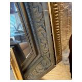 Vintage Wall Decor Lot – Ornate Mirror, Framed Art Prints (Dali, Golf Scene)