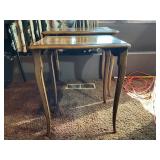 Set of 3 Vintage Nesting Side Tables – Inlaid Top, Queen Anne Style