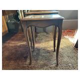 Set of 3 Vintage Nesting Side Tables – Inlaid Top, Queen Anne Style