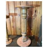 Set of 3 Vintage Wooden Pedestals / Candle Stands – Decorative Display Columns