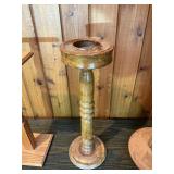 Set of 3 Vintage Wooden Pedestals / Candle Stands – Decorative Display Columns