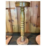 Set of 3 Vintage Wooden Pedestals / Candle Stands – Decorative Display Columns
