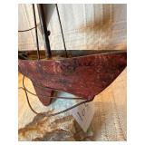 Signed Curtis Jere Sailboat Sculpture w/ Figure on Stone Base – Mid Century Modern