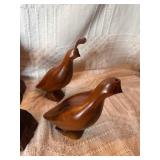 Vintage Hand Carved Wood Sculpture Lot – Birds, Folk Art Figures, Asian Carvings