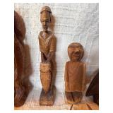 Vintage Hand Carved Wood Sculpture Lot – Birds, Folk Art Figures, Asian Carvings
