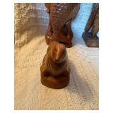 Vintage Hand Carved Wood Sculpture Lot – Birds, Folk Art Figures, Asian Carvings