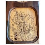 Vintage Wall Clock Lot – Wood Ship Scene Clock & Modern Swatch Clock (2 Pieces)
