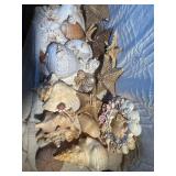 Coastal Seashell & Starfish Decor Lot w/ Shell Mirror, Nautilus, Conch & Coral Display