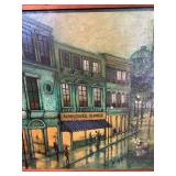 Vintage Framed Signed Paris Street Scene Painting – Textured Impressionist Cityscape
