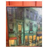 Vintage Framed Signed Paris Street Scene Painting – Textured Impressionist Cityscape