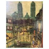 Vintage Framed Signed Paris Street Scene Painting – Textured Impressionist Cityscape