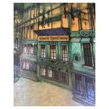 Vintage Framed Signed Paris Street Scene Painting – Textured Impressionist Cityscape