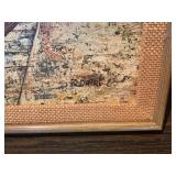 Vintage Signed Harbor Scene Painting – Framed Nautical Cityscape w/ Boats