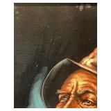 Vintage Signed Portrait Painting – Bearded Sailor w/ Pipe – Framed Artwork