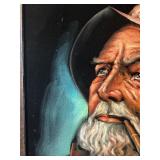 Vintage Signed Portrait Painting – Bearded Sailor w/ Pipe – Framed Artwork