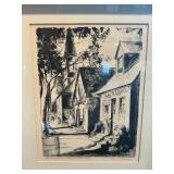 Framed Earl Gross Lithograph “Burlington, Vermont 1857” – Story & Clark Pianos Centennial Print