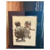 Joanne Thompson Signed Print of Children – Framed Decorative Artwork