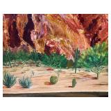 Original Desert Landscape Painting – Superstition Mountain, Mesa Arizona – Signed