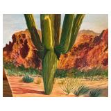 Original Desert Landscape Painting – Superstition Mountain, Mesa Arizona – Signed