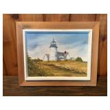 Framed Lighthouse Coastal Painting – Dot Jerna’s Lighthouse Gallery, Massachusetts
